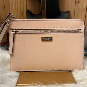 kate spade Blush Pink Saffiano Big Wristlet Wallet